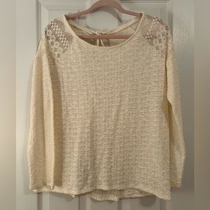 Lace Cream Lightweight Sweater